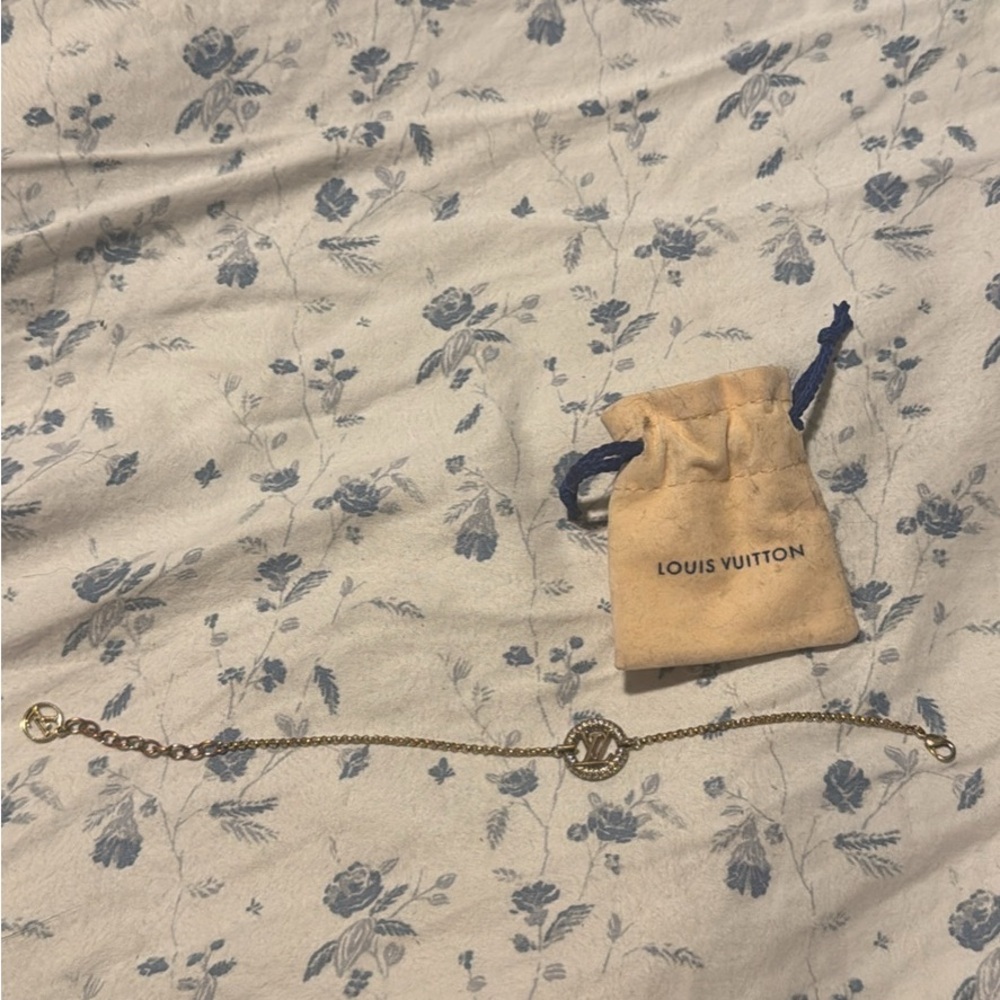 Louis Vuitton Gold and crystal bracelt